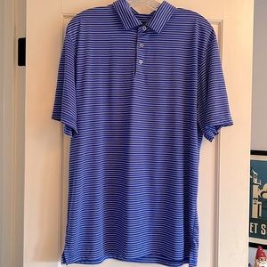 PGA Tour Airflux polo, blue w/ white stripe